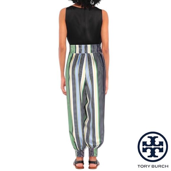 TORY BURCH **NWT** Field Day Stripe Silk Pants - Picture 9 of 14